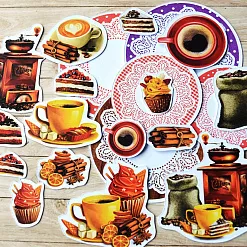 Набор высечек из бумаги "Магия кофе", 66 шт (ScrapMania)