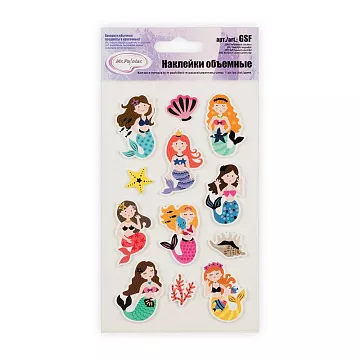 Наклейки объемные с глиттером "Русалки" (Mr.Painter)