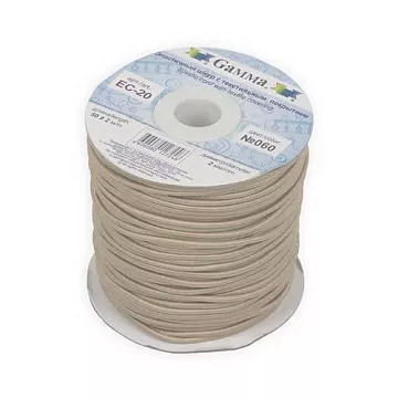 Шнур-резинка "Бежевый", толщина 2 мм, длина 10 м (Gamma)