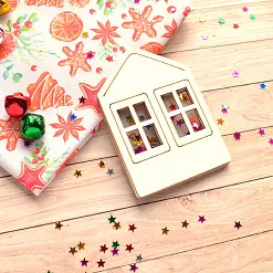 Чипборд "Имбирное Рождество. Шейкер. Дом с двумя окнами. Большой" (ScrapMania)