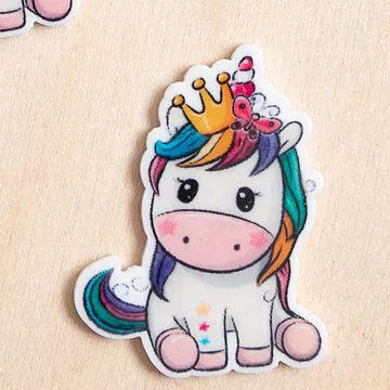 Акриловое украшение "Единорог с короной", 2,8х3,5 см, 1 шт