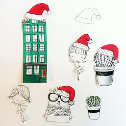 Штамп "Новогодние колпачки" (Студия "Елена") Штамп "Новогодние колпачки" (Студия "Елена")