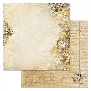 Бумага "Золотой Новый Год. Стрелки часов" (ScrapMania)