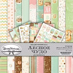 Набор бумаги 30,5х30,5 см "Лесное чудо", 12 листов (ScrapMania)