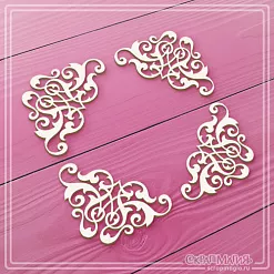 Чипборд "Узорные уголки", 4,2х4,2 см (СкрапМагия) Чипборд "Узорные уголки", 4,2х4,2 см (СкрапМагия)