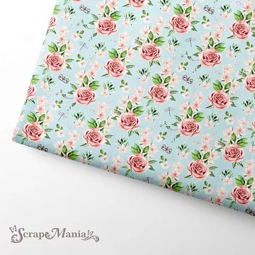 Отрез ткани 75х50 см "Пробуждение природы. Розы" (ScrapMania)