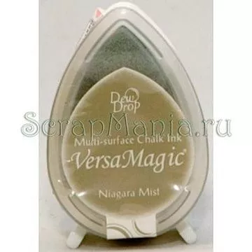 Подушечка чернильная пигментная "капля" с эффектом мелка VersaMagic, размер 32х50мм, цвет пастельный туманный серый (Tsukineko)