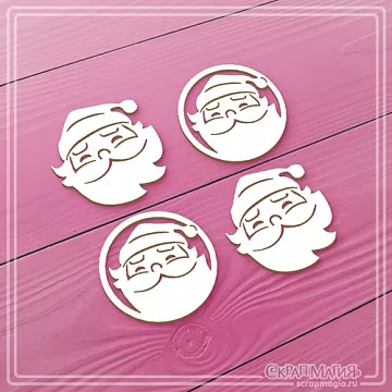 Набор украшений из чипборда "Дед мороз" (СкрапМагия)