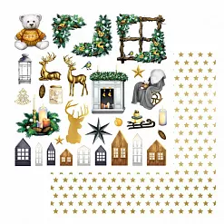 Набор бумаги 15х15 см "Сканди Новый Год", 12 листов (ScrapMania)