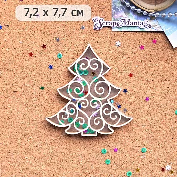 Шейкер "Фономикс. Новогодний. Ажурная елка маленькая", 7,2х7,7 см (ScrapMania) Шейкер "Фономикс. Новогодний. Ажурная елка маленькая", 7,2х7,7 см (ScrapMania)