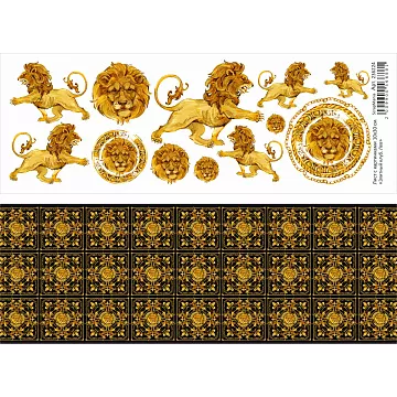 Лист с картинками 10х30 см "Элитный клуб. Лев" (ScrapMania)