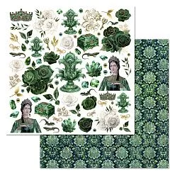 Набор бумаги 30,5х30,5 см "Малахитовый цветок", 12 листов (ScrapMania) Набор бумаги 30,5х30,5 см "Малахитовый цветок", 12 листов (ScrapMania)