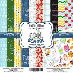 Набор бумаги 20х20 см "Cool school", 10 листов (Фабрика Декору)