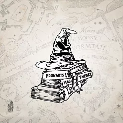 Штамп "Шляпа с  книгами", 4х5 см (Креатив)