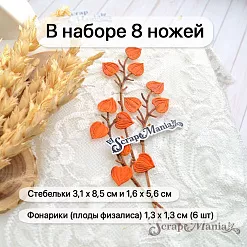 Нож "Длинные растения. Ветки физалиса", 3,1х8, см (ScrapMania)