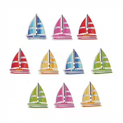 Набор деревянных пуговиц "Полосатый парусник" (АртУзор) Набор деревянных пуговиц "Полосатый парусник" (АртУзор)