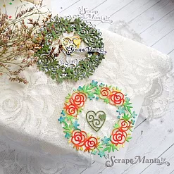 Нож "Французская любовь. Венок с сердцем", 9,1х9,1см (ScrapMania)