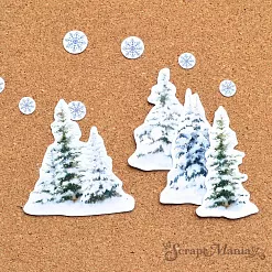 Набор высечек из бумаги "Дачный Новый Год. Детали синие", 34 шт (ScrapMania)