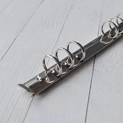 Кольцевой механизм с триггером и 2 винтами, 6 колец диаметром 2 см, длина 22,5 см, цвет серебро (Китай)