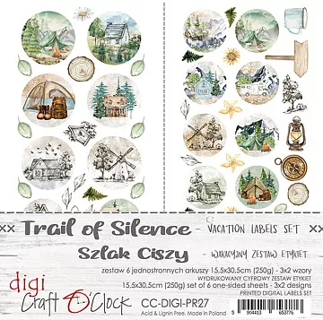 Набор бумаги 30х15 см "Trail of silence. Для вырезания. Бирки", 6 листов (CraftO'clock)