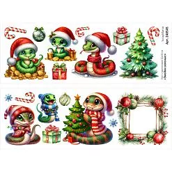 Лист с картинками 10х30 см "Змейки зеленые" (ScrapMania)