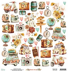Набор бумаги 30х30 см " Places We Go", 12 листов (Mintay)