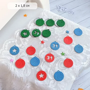 Нож "Новогодние шары. С символами", 2х1,8 см (ScrapMania)