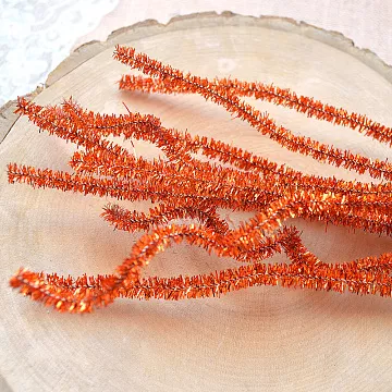 Проволока с шенилом "Мерцающий оранжевый", 10 шт (Китай)