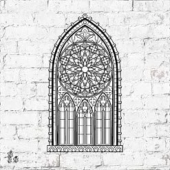 Штамп "Окно с круглым витражом", 3,5х6,5 см (Креатив)