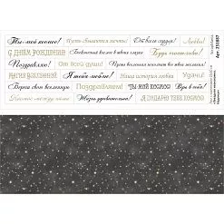 Лист с картинками 10х30 см "Звездная незнакомка. Надписи" (ScrapMania)