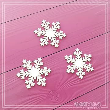 Набор украшений из чипборда "Снежинки. Без отверстий 2" (СкрапМагия)
