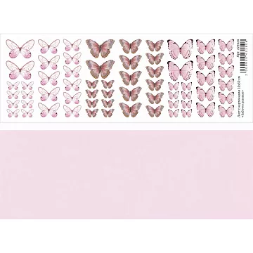 Лист с картинками 10х30 см "Бабочки розовые" (ScrapMania)