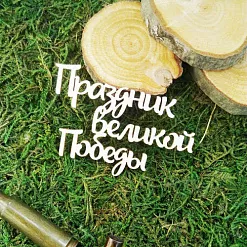 Чипборд "9 Мая. Праздник великой Победы", 6х4 см (Белый кот)