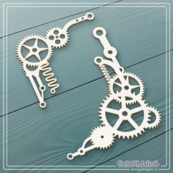 Чипборд "Уголки с шестерёнками", 10,3х4,1 см (СкрапМагия)