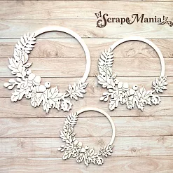 Чипборд "Школьный вальс. Шейкер. Венок из листьев маленький" (ScrapMania)