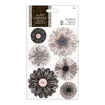 Набор бумажных украшений на клеевой основе "Цветы. Midnight Blush" (DoCrafts)