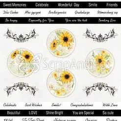 Набор бумаги 30х30 см "Sunflowers", 5 листов (ScrapAndMe)