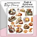 Набор высечек из ткани "Сыр и булочки", 4,8х4,5 см, 17 шт (RozeFlowers)