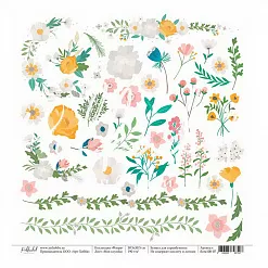 Набор бумаги 20х20 см "Флора", 8 листов (Polkadot)