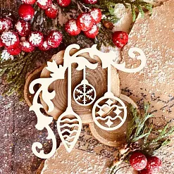 Чипборд "Новогодние игрушки", 6,1х9,3 см (WoodHome) Чипборд "Новогодние игрушки", 6,1х9,3 см (WoodHome)