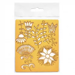 Набор бумажных высечек "Цветочные мотивы", цвет золотой (Chipboards)