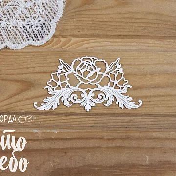 Чипборд "Барокко. Завиток 3", 4,6х8,8 см (Просто небо)