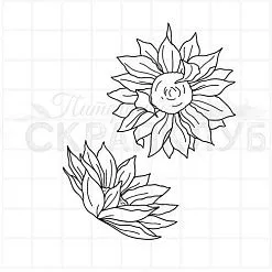 Штамп "Подсолнухи", 4,5х4,5 см (Скрапклуб)