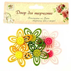 Набор украшений из фетра "Ажурные цветы", 6 шт (АртУзор)