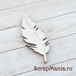 Деревянное украшение "Викинги. Перо", с гравировкой (ScrapMania)