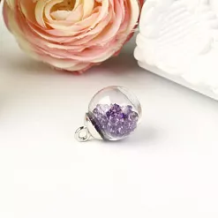 Набор стеклянных подвесок "Шар. Камушки фиолетовые" (АртУзор)