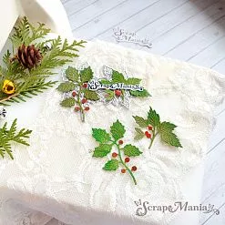 Нож "Ветки остролиста с ягодами", 4х6,5 см (ScrapMania)