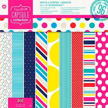 Набор бумаги 30х30 см "Spots & Stripes. Brights", 48 листов (DoCrafts)