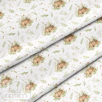 Отрез ткани 79х50 см "Оленята" (Cotton)
