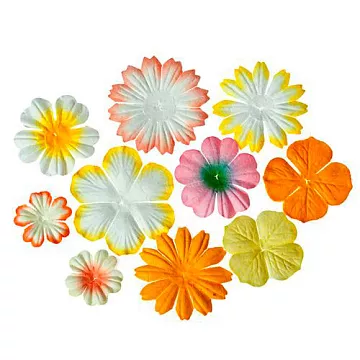 Набор бумажных цветочков "От светло-желтого до кремового" (ScrapBerry's)